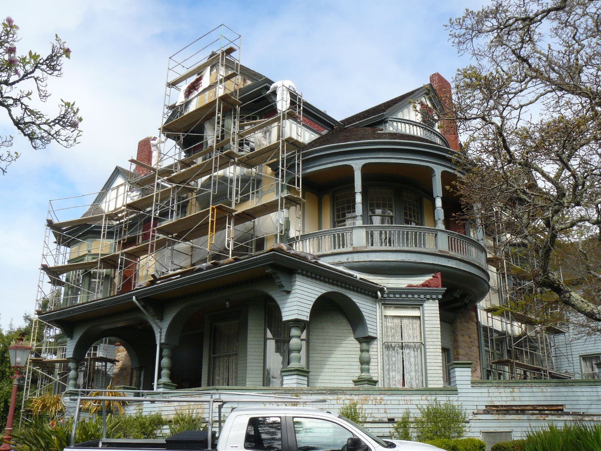 Mansion exterior painting restoration